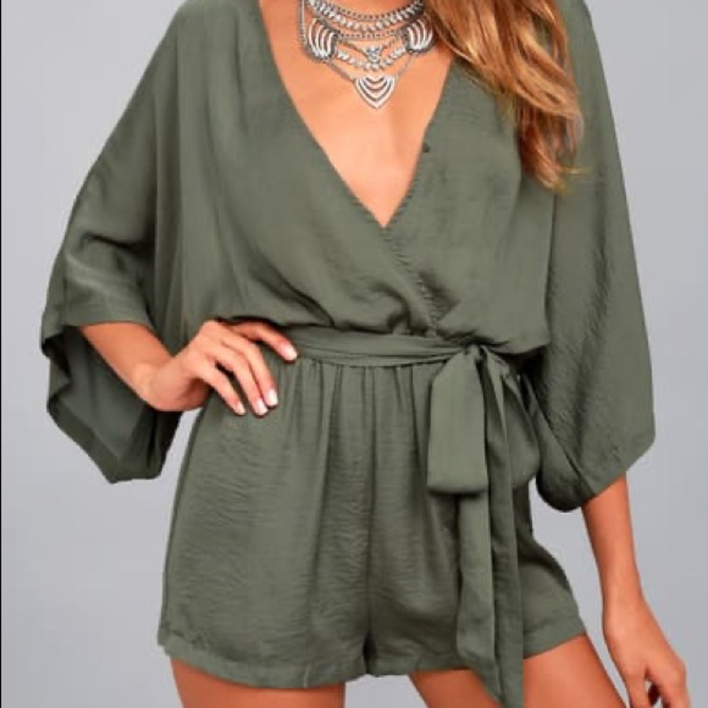 Olive green romper